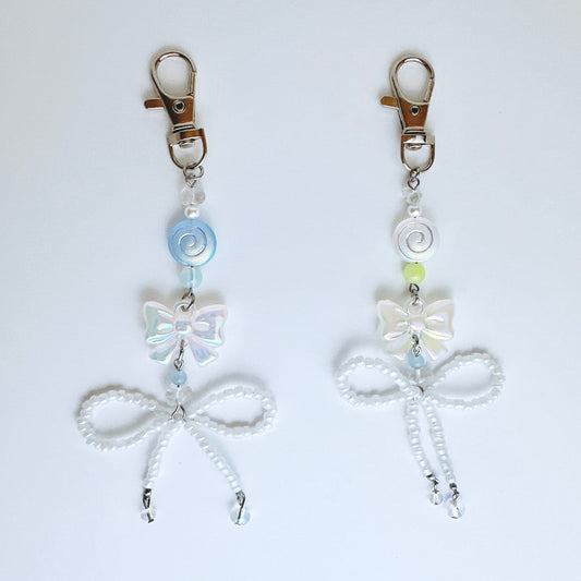 Coquette Keychain (Blue & White)