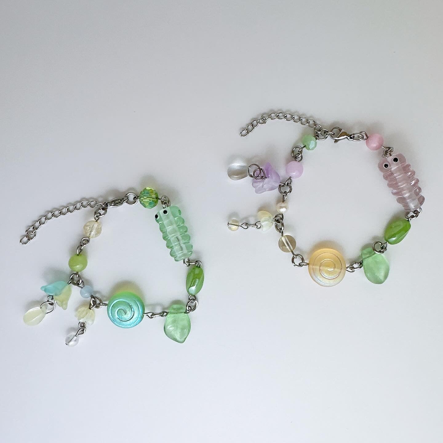 Caterpillar Bracelet (Pink & Green)