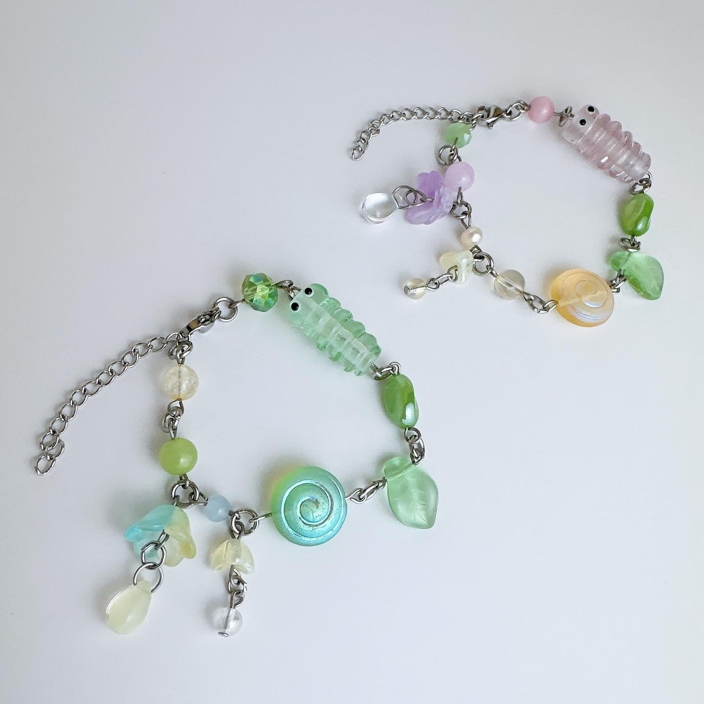 Caterpillar Bracelet (Pink & Green)