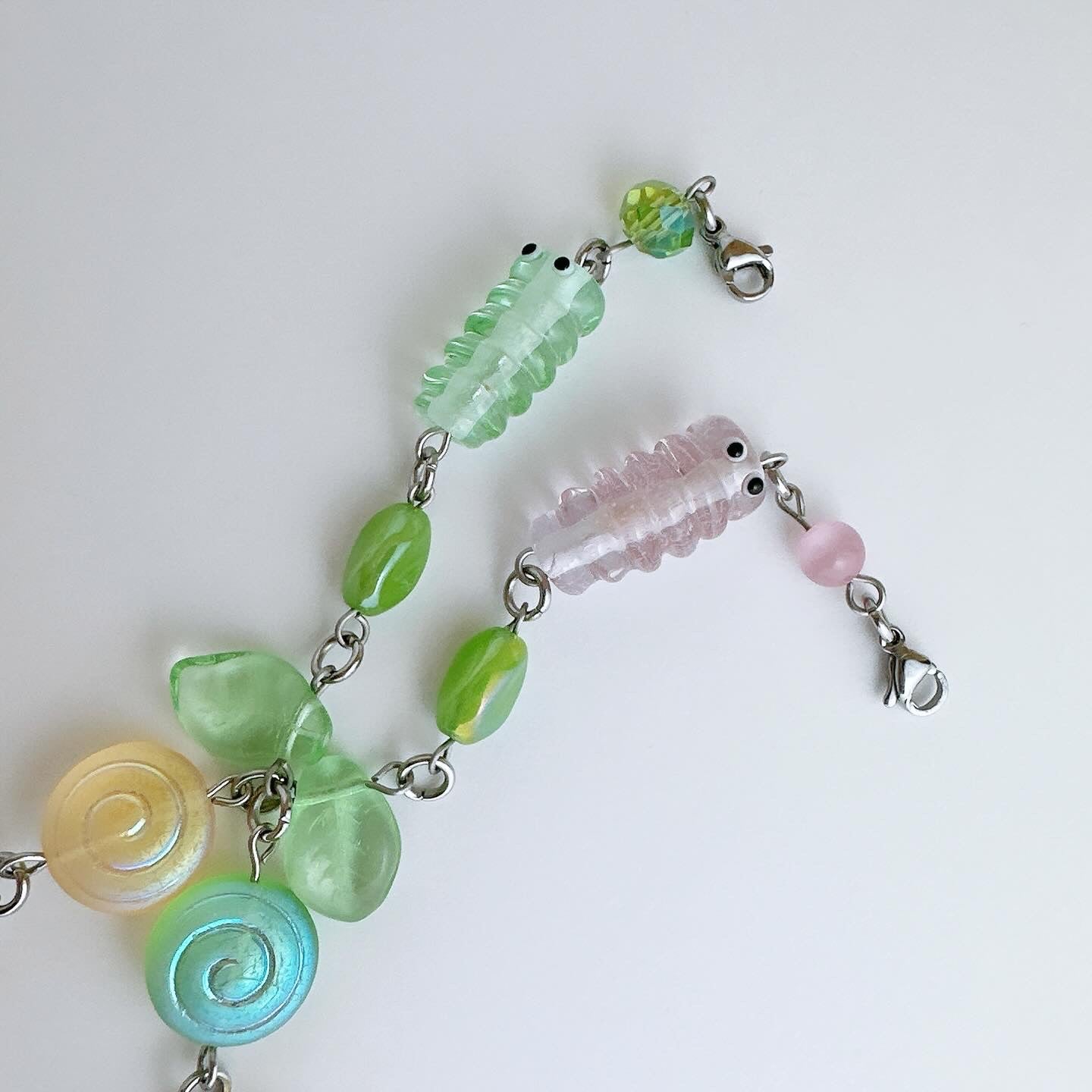 Caterpillar Bracelet (Pink & Green)