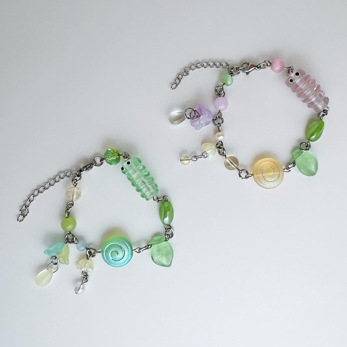 Caterpillar Bracelet (Pink & Green)