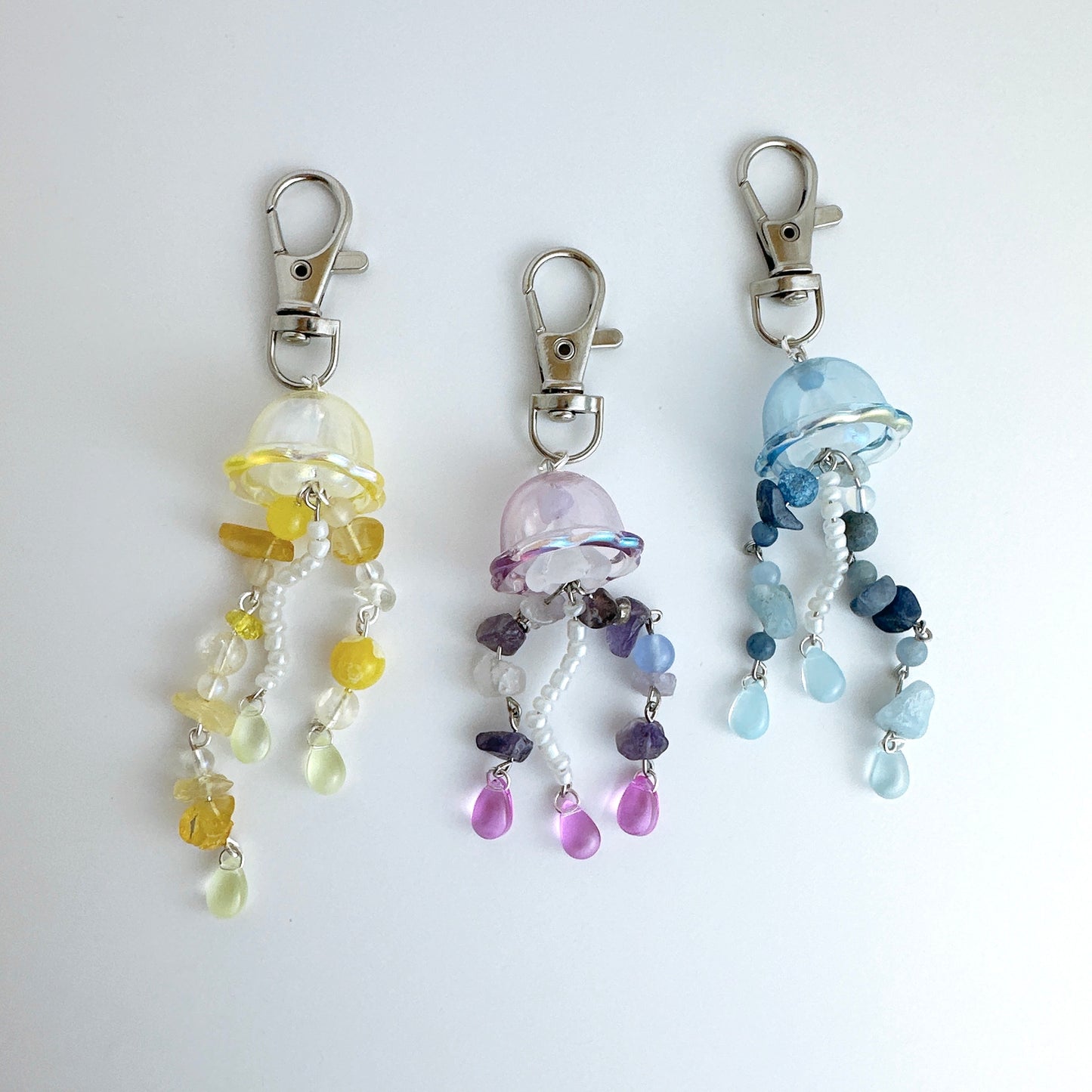 Jellyfish Keychain (yellow, purple, blue)