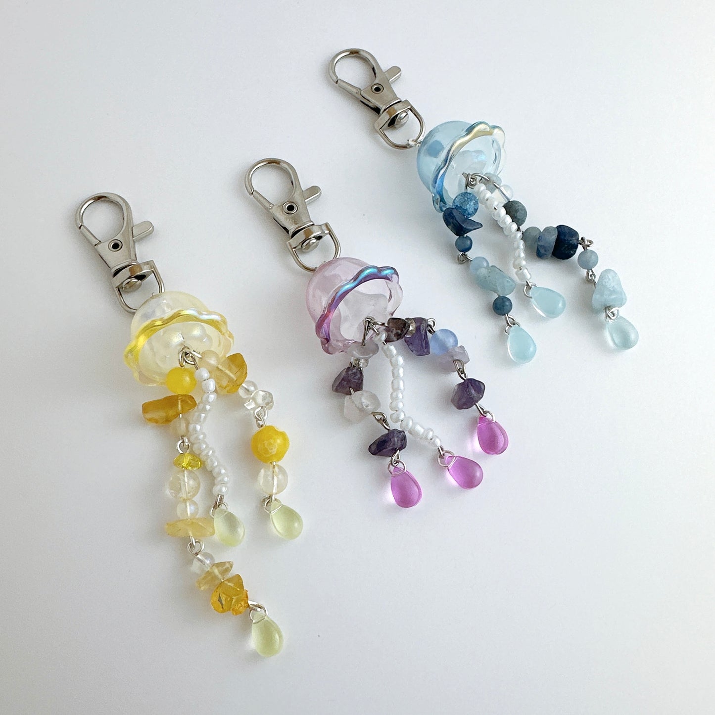 Jellyfish Keychain (yellow, purple, blue)