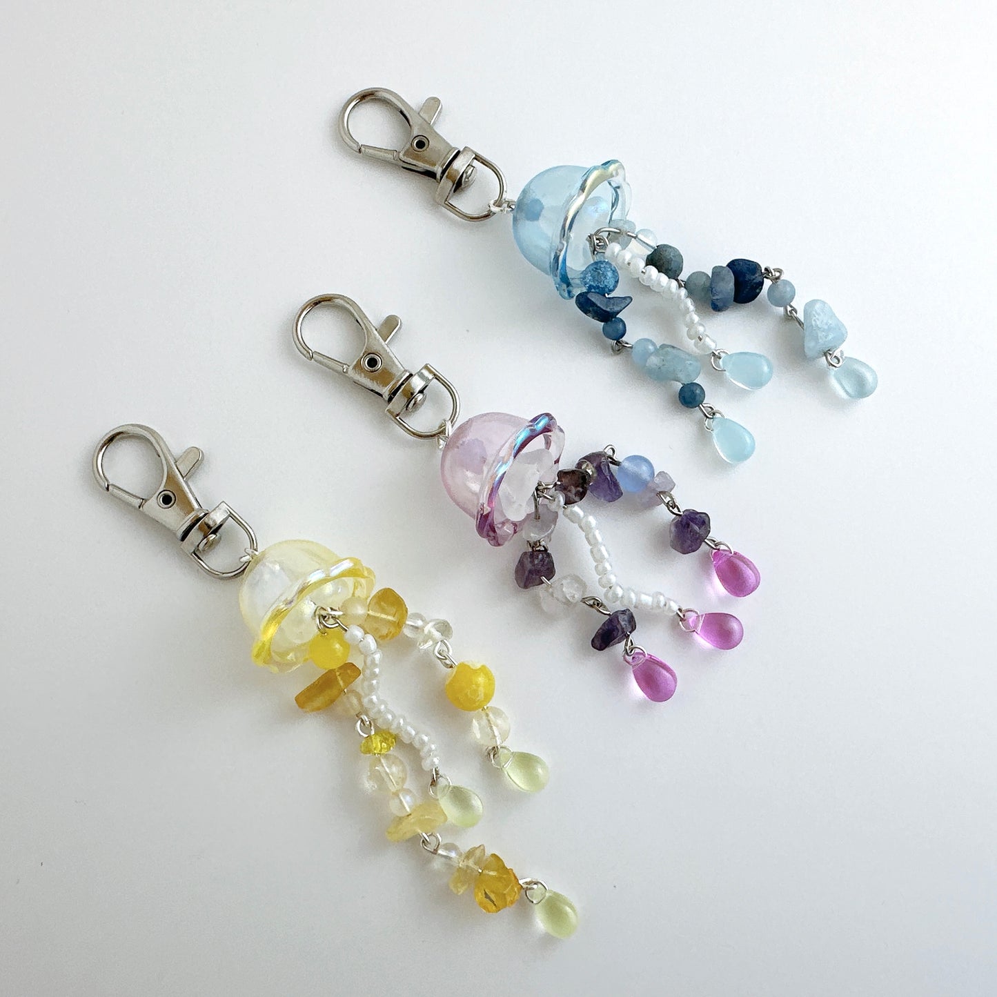 Jellyfish Keychain (yellow, purple, blue)