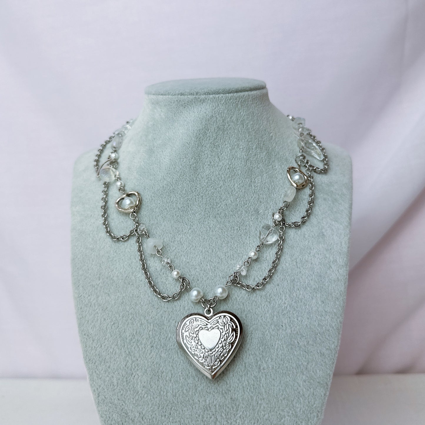 Heart Locket Lace Necklace