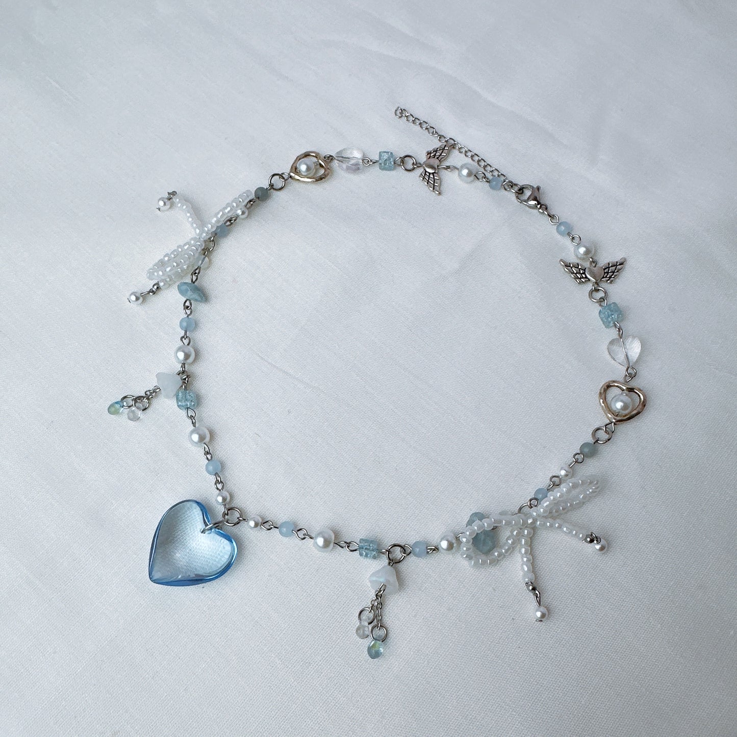 Blue Heart Coquette Necklace