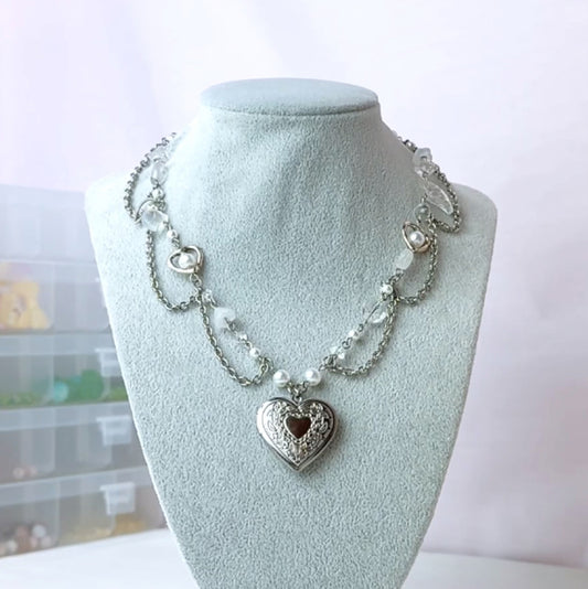 Heart Locket Lace Necklace